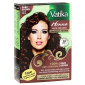 Краска для волос "Темно-коричневая" Vatika Dabur, 6х10г.