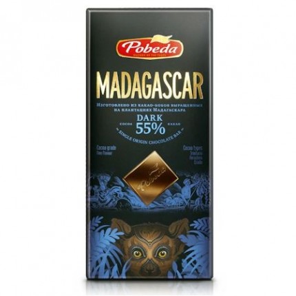Шоколад горький "Мадагаскар" 55% какао Победа вкуса, 100г