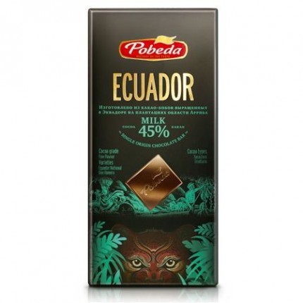 Шоколад молочный "Эквадор" 45% какао Победа вкуса, 100г